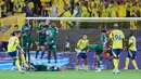 Kala itu, CR7 sukses mencetak gol pada menit ke-34 setelah menerima umpan silang terukur dari Nuno Mendes. (AFP/Fayez Nureldine)