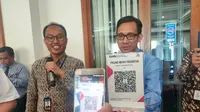 Simulasi penggunaan QRIS yang digelar saat Media Gathering Bank Indonesia di Palembang (Liputan6.com / Nefri Inge)