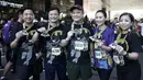 Para pelari berpose saat mengikuti Batman Run Series di Jakarta Barat, Minggu (1/12). Acara ini merupakan kerjasama antara Indofunrun dengan Lippo Mall Puri. (Dokumentasi Indofunrun)