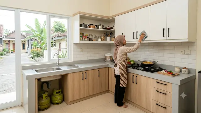 Material Kitchen Set yang Mudah Dibersihkan, Tak Capek saat Bersih-Bersih Setelah Masak Model Melamine