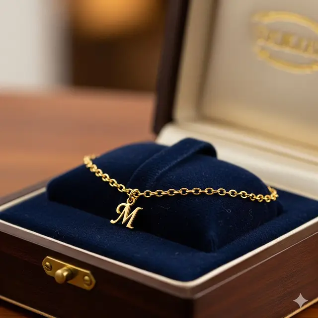 Gelang Rantai dengan Liontin Inisial