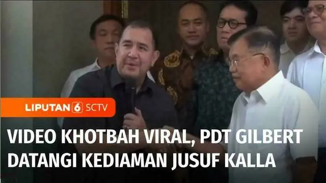 Menyusul potongan rekaman video khotbah yang viral di media sosial, Pendeta Gilbert Lumoindong menemui Ketua Dewan Masjid Indonesia, Jusuf Kalla. Gilbert meminta maaf atas kegaduhan yang terjadi akibat video itu.