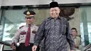 Mantan Wakil Presiden 2001-2004, Hamzah Haz mendatangi Komisi Pemberantasan Korupsi (KPK), Jakarta, Kamis (8/1/2015). (Liputan6.com/Miftahul Hayat)
