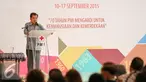 Wakil Presiden Jusuf Kalla saat menghadiri HUT ke-70 Palang Merah Indonesia (PMI) di Museum Nasional, Jakarta, Kamis (17/9/2015). (Liputan6.com/Faizal Fanani)