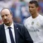 Pelatih Real Madrid, Rafael Benitez, enggan mencampuri urusan pribadi megabintangnya, Cristiano Ronaldo. (Reuters/Andrea Comas)