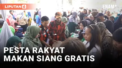 VIDEO: Ribuan Warga Cileungsi Serbu Makan Siang Gratis