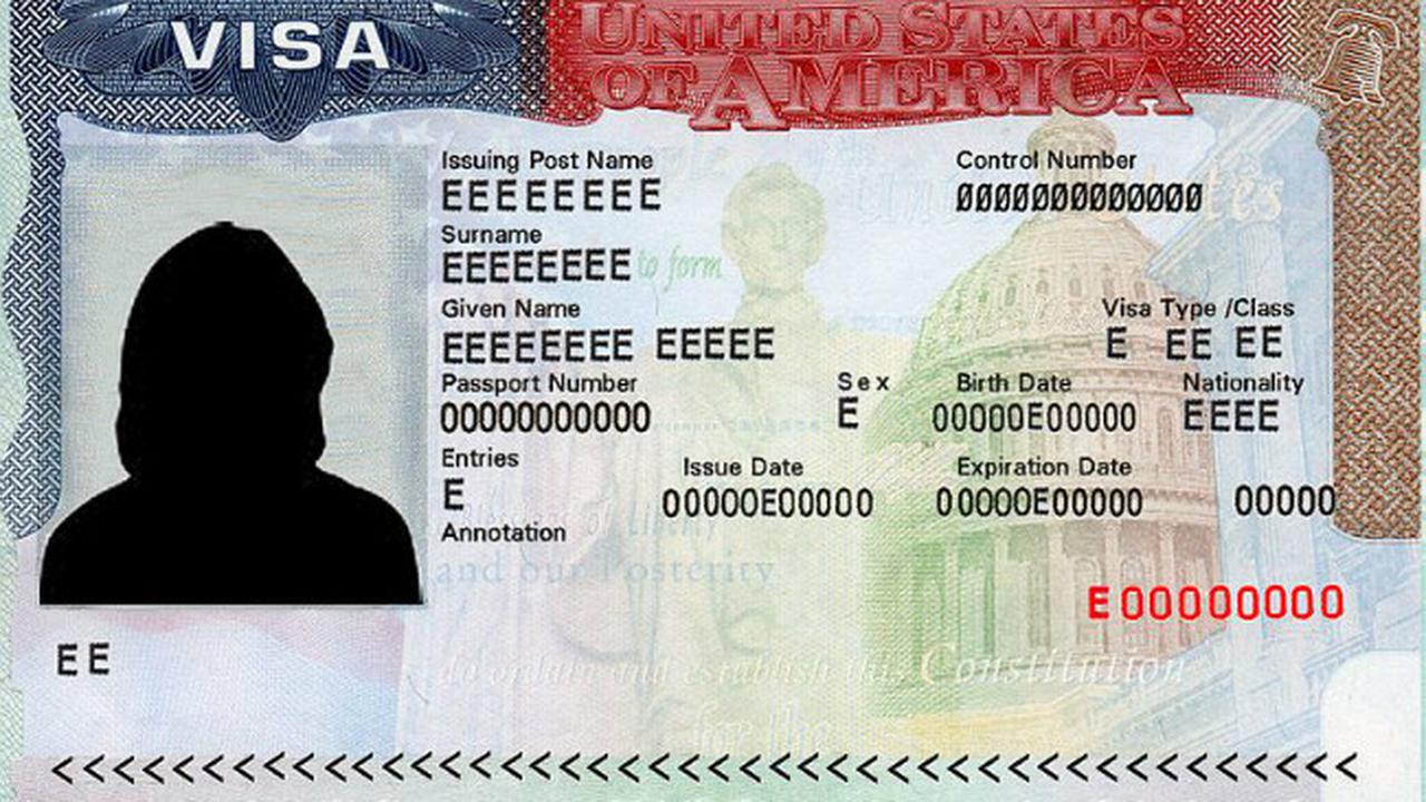 Ilustrasi visa Amerika Serikat.