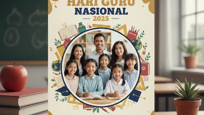 Contoh Twibbon Hari Guru 2025
