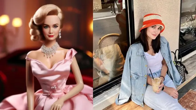 Potret Luna Maya versi Barbie AI (Sumber: Tiktok/@tamrockids dan Instagram/@lunamaya)