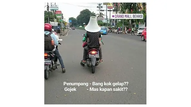 Pengganti helm (Sumber: Instagram/dramaojol_id)