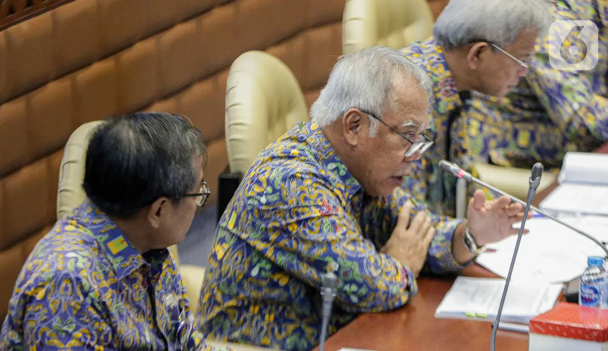 Basuki Hadimuljono juga membahas hasil pemeriksaan Badan Pemeriksa Keuangan (BPK) RI semester I 2022. (Liputan6.com/Faizal Fanani)