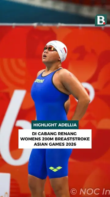 Atlet renang putri Indonesia, Adellia, berlomba di nomor 200 meter gaya dada Asian Games 2026