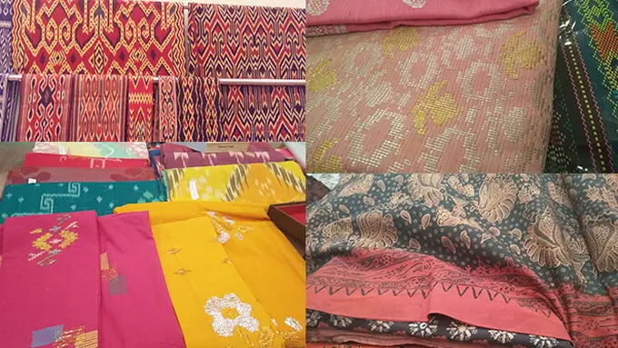 Kain tenun Sekomandi, tenun Donggala, songket Deli, dan batik Jambi. Foto: Hidya Anindyati