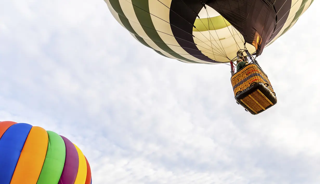Balon udara terbang pada New Jersey Lottery Festival of Ballooning di Bandara Solberg, Readington, New Jersey, Amerika Serikat, 29 Juli 2022. Festival yang berlangsung hingga 31 Juli ini akan menampilkan sebanyak 100 balon. (AP Photo/Julia Nikhinson)