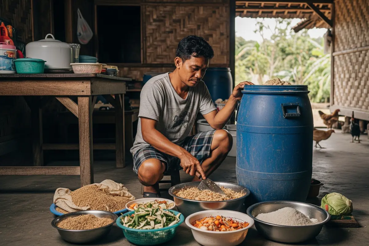 Cara Membuat Pakan Fermentasi Ayam Kampung dari Bahan Dapur, Cepat Besar dan Sehat