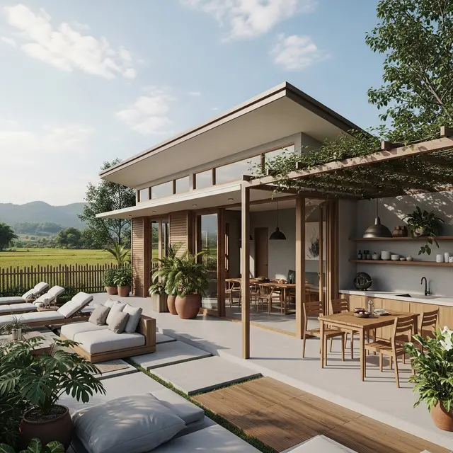 Rumah Kampung 1 Lantai dengan Teras Lebar (Gemini AI)
