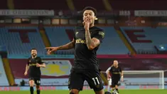 pada laga debut bersama West Ham saat bertemu Aston Villa, Kamis (04/02/2021) dini hari WIB, Jesse Lingard langsung memberikan efek luar biasa. (Foto: AFP/Pool/Shaun Botterill)