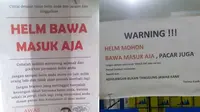 6 Tulisan Helm Bawa Masuk Ini Bikin Geleng Kepala