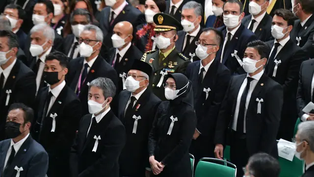Wapres Ma'ruf Amin menghadiri prosesi pemakaman kenegaraan mantan PM Jepang Shinzo Abe di Nippon Budokan, Choyoda, Tokyo.