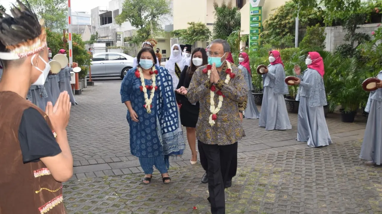 Dubes India Shri Manoj K Bharti saat tiba di Unusa. (Dian Kurniawan/Liputan6.com)