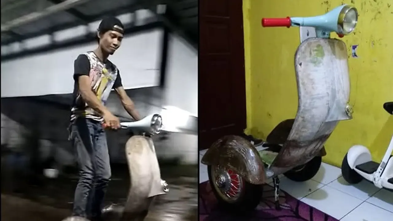 Viral Video Vespa Segway Elektrik Bikinan Sendiri, Pria Ini Banjir Pujian