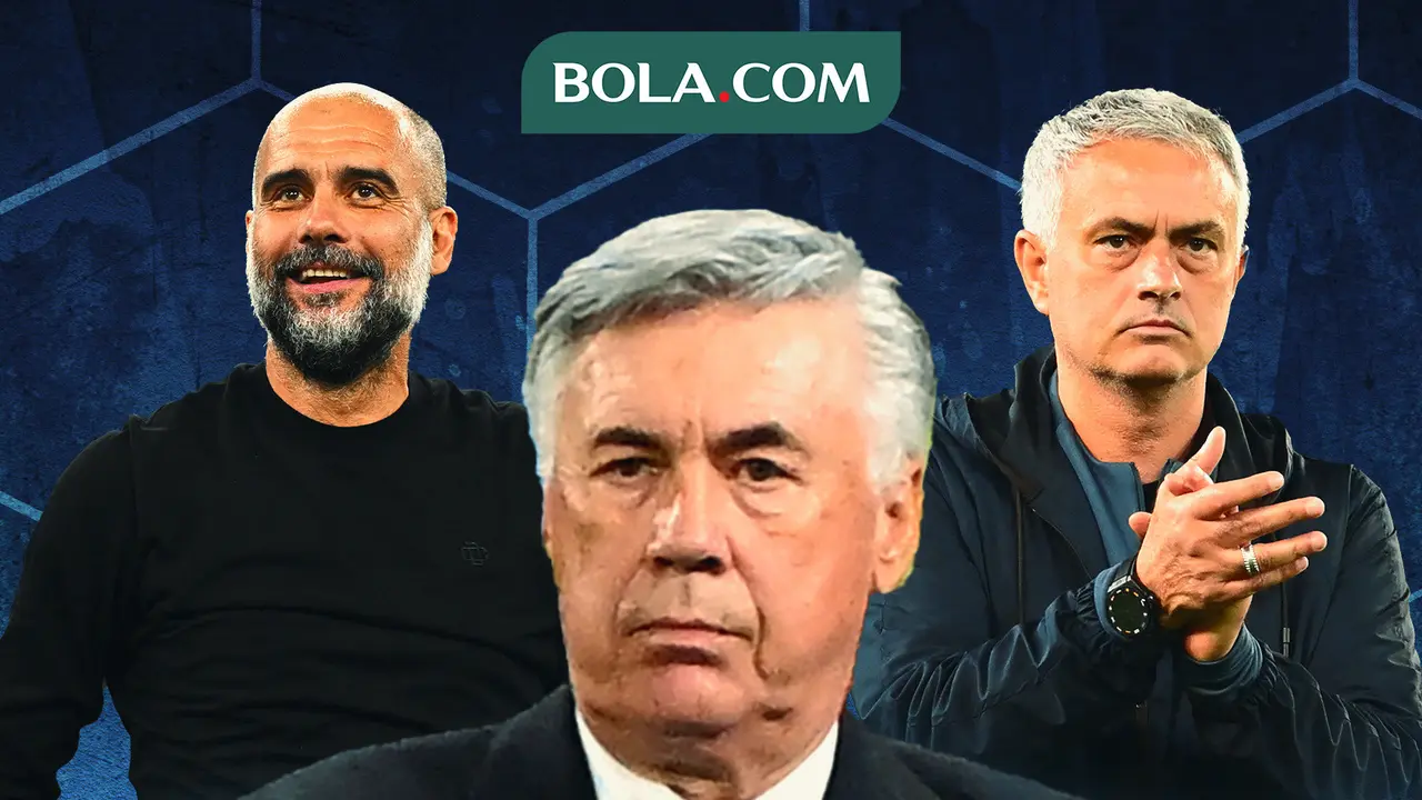 Ilustrasi - Pep Guardiola, Jose Mourinho, Carlo Ancelotti
