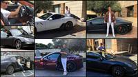 Cristiano Ronaldo dan mobil mewahnya. (Instagram)