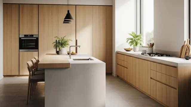 Dapur Tanpa Kitchen Set dengan Kitchen Island Multifungsi