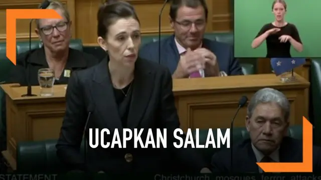 PM Selandia Baru mengucapkan Assalamualaikum sebagai penghormatan kepada umat muslim saat menutup sidang.