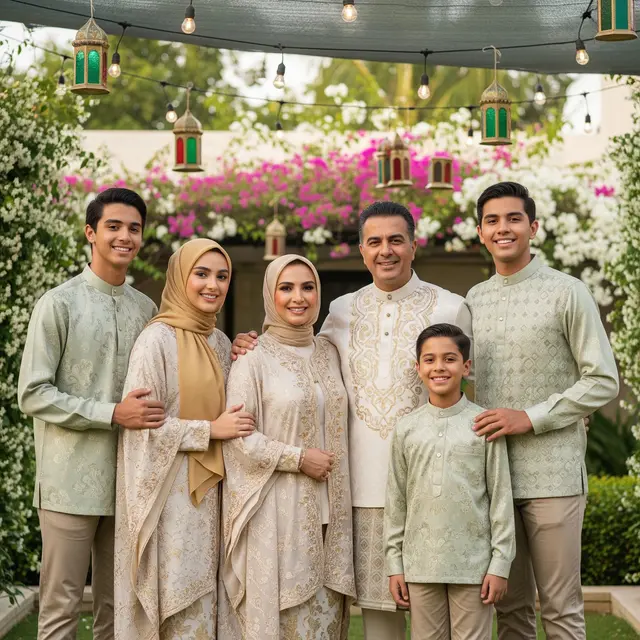 Foto Keluarga saat Lebaran (Gemini AI)