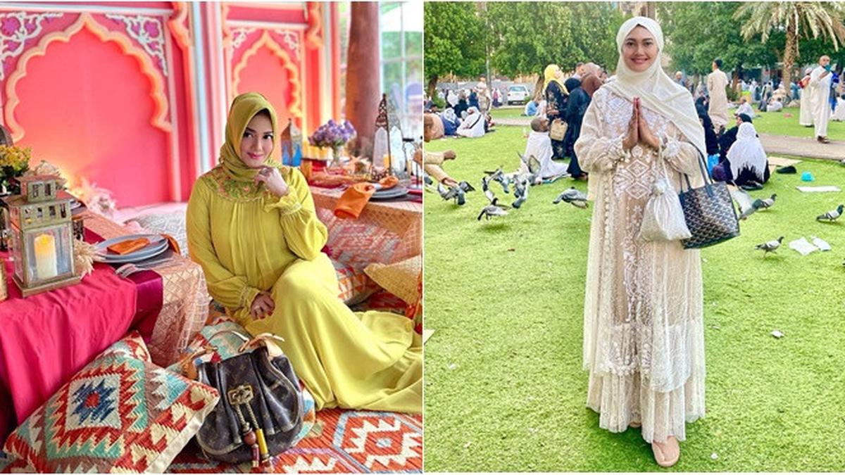 6 Inspirasi Outfit Gamis Ala Bella Saphira, Elegan untuk Wanita 50 Tahunan