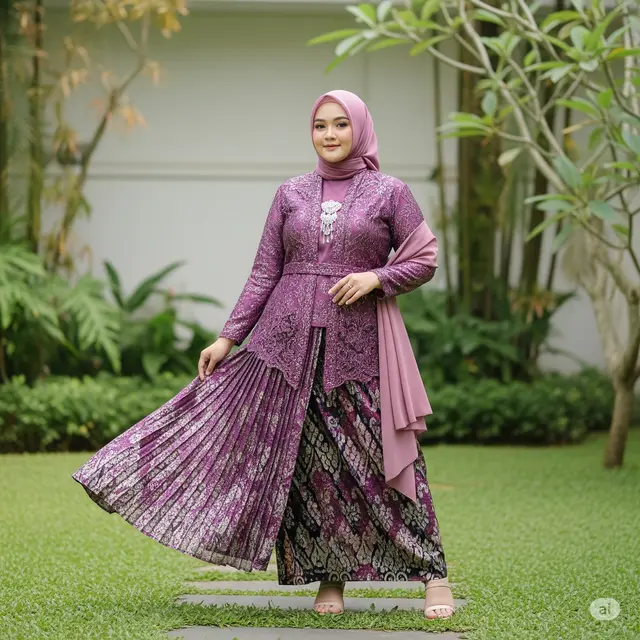 Model Brokat Gamis untuk Orang Gemuk. Foto: Gemini