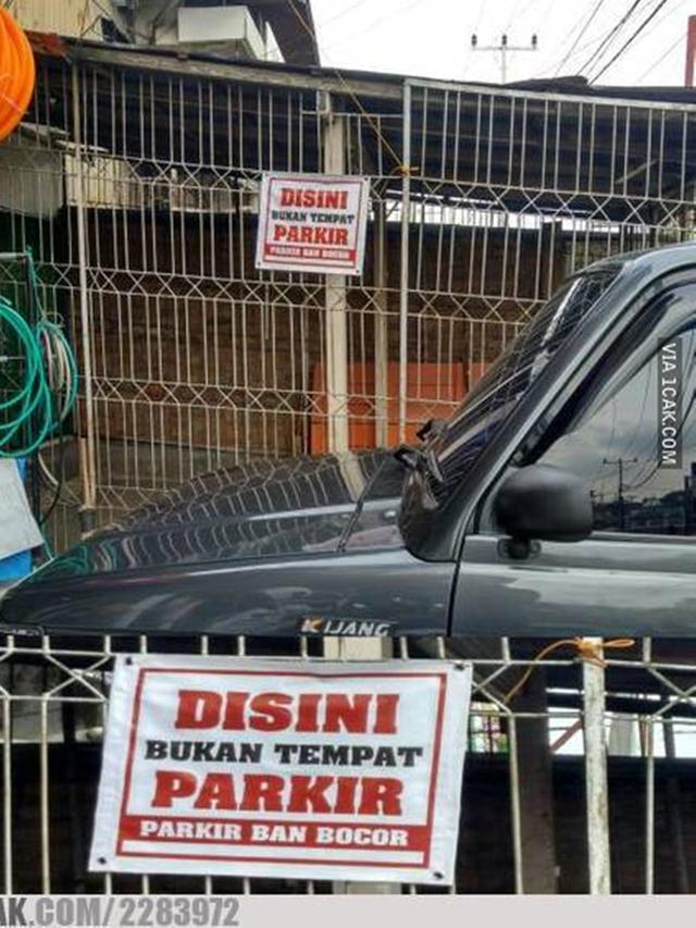 6 Tulisan Dilarang Parkir Ini Nyelenehnya Bikin Tepuk Jidat