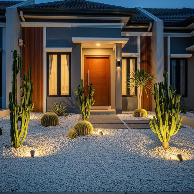 Model Rumah Sederhana Tapi Mewah dengan Taman Depan Kecil