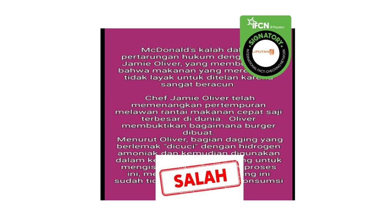 Cek Fakta daging Mcdonald's beracun