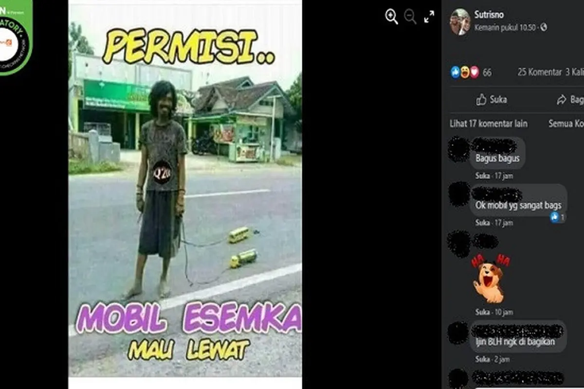 Gambar Tangkapan Layar Foto yang Diklaim Penampakan Mobil Esemka (sumber: Facebook)