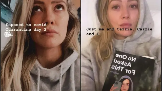 Unggahan Hilary Duff saat mengarantina diri. (Instagram/ hilaryduff)