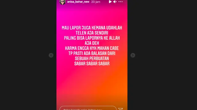 Unggahan Anisa Bahar. (instagram.com/anisa_bahar_new)