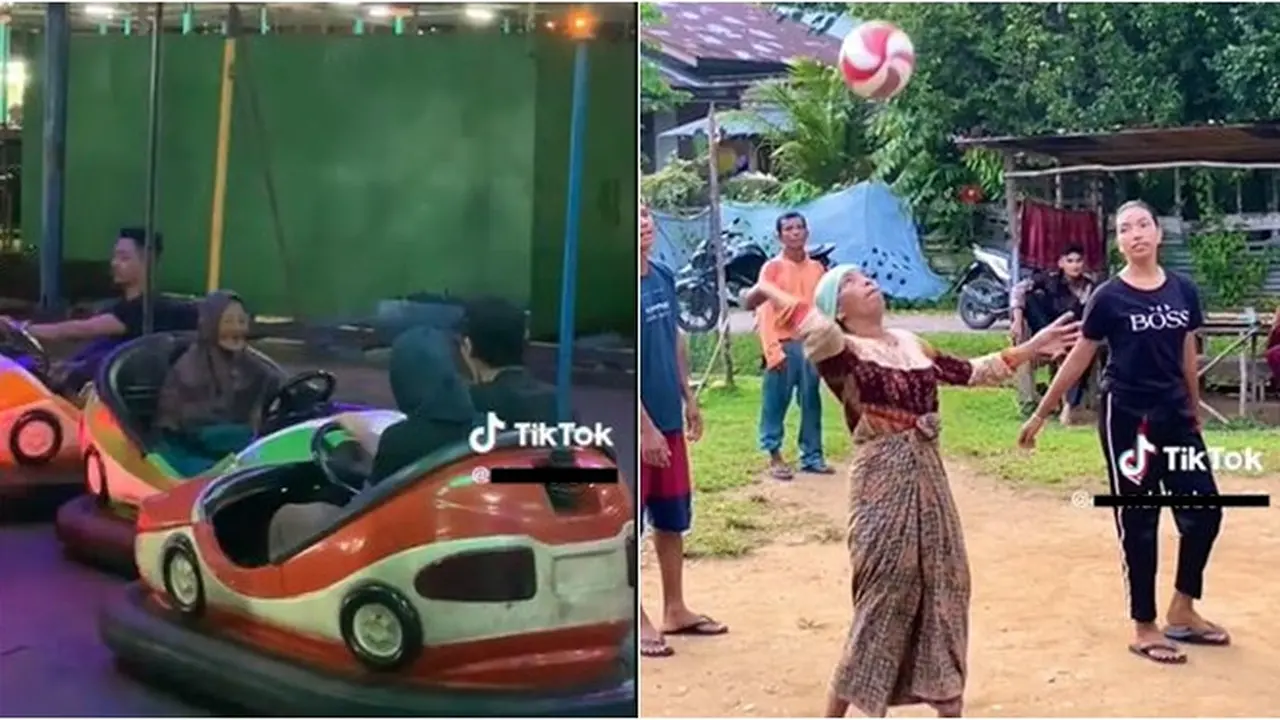 6 Aksi Kocak Nenek-Nenek Ikut Lakukan Kegiatan Anak Muda, Kelewat Lincah