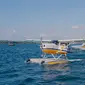 Uji coba penerbangan seaplane di Pantai Mertasari, Denpasar, Bali, Kamis (20/6/2024) (Istimewa)