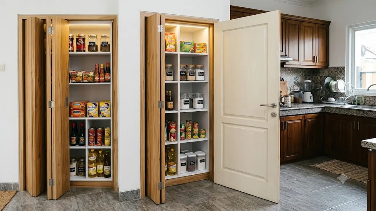 6 Model Pantry Mini di Balik Pintu Dapur, Solusi Cerdas Optimalkan Ruang