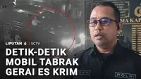 Masih soal insiden di jalanan. Meluncur tidak terkendali, sebuah mobil menabrak gerai es krim hingga porak-poranda. Di lokasi lain, ada sebuah truk pengangkut bahan kimia yang melaju di jalur penyelamat akibat rem blong.