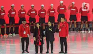 Kedatangan Megawati Soekarnoputri disambut langsung Sekretaris Jenderal PDIP Hasto Kristiyanto, dan sejumlah petinggi partai. (Liputan6.com/Angga Yuniar)