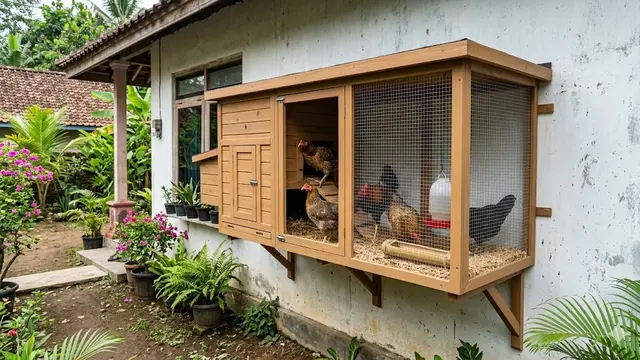 Cara Membuat Kandang Ayam Menempel Tembok yang Hemat Tempat