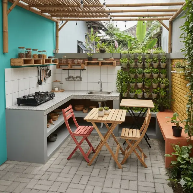 Inspirasi Dapur Outdoor Murah Meriah di Belakang Rumah Sempit