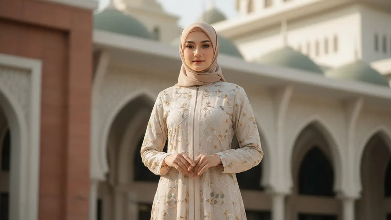 Model Gamis Abaya Bordir yang Elegan
