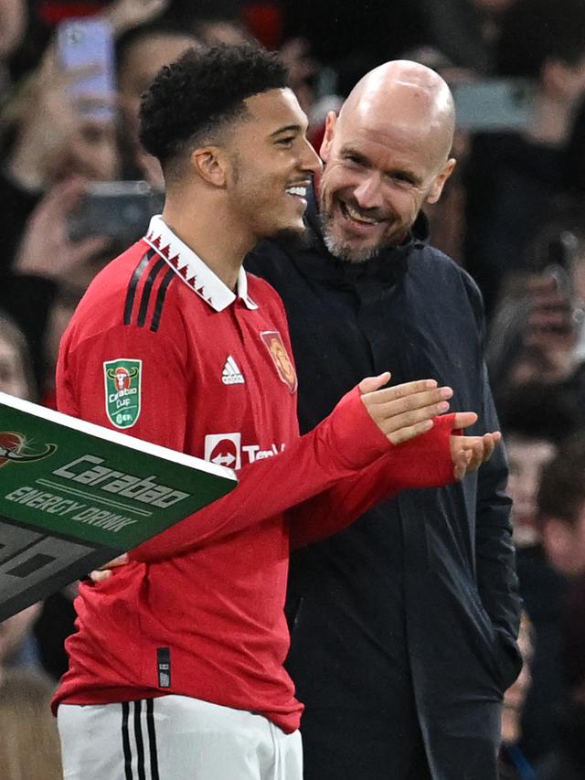 Ekspresi Jadon Sancho saat Kembali Merumput Bersama Manchester United