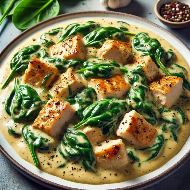 1. Creamy Chicken with Spinach