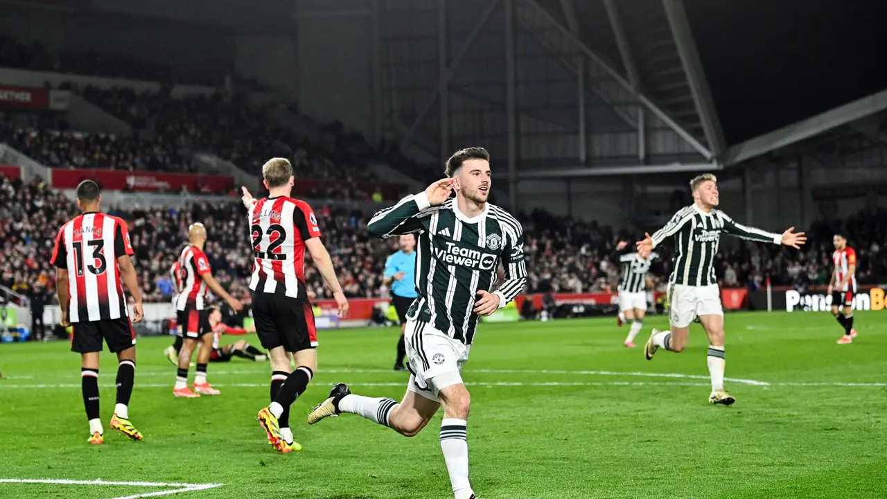 Mason Mount merayakan golnya saat MU dijamu Brentford pada ajang Liga Inggris