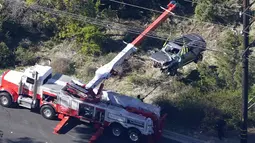 Insiden ini terjadi di perbatasan Rolling Hills Estates dengan Rancho Palos Verdes, sekitar 32,1 kilometer dari pusat kota Los Angeles. (Foto: AP/Mark J. Terrill)